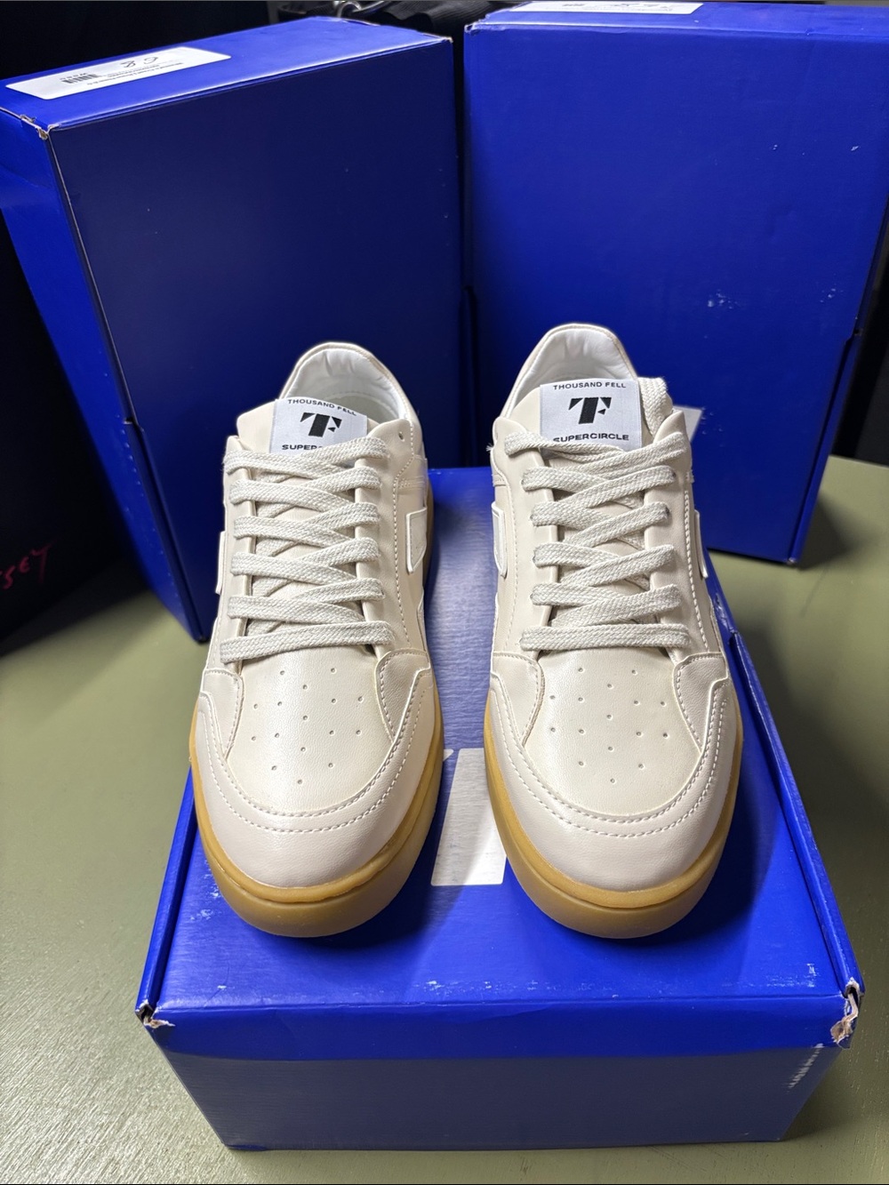 Thousand Fell Women’s Court Sneakers Bone Dune Cream Size 8